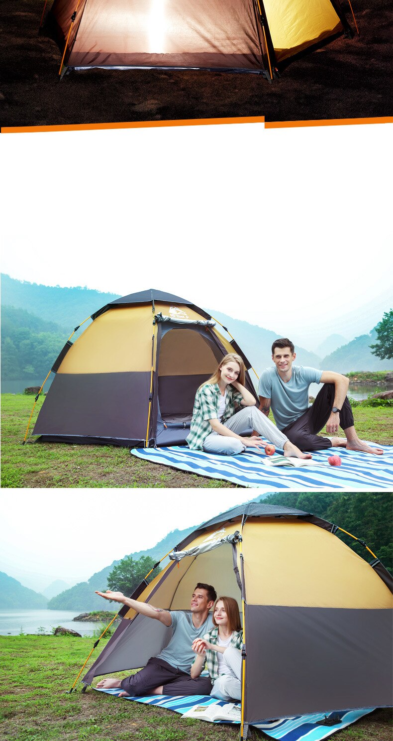 Cheap Goat Tents Automatic Tent Outdoor 3 4 Person Large Family Double Deck Tent Anti UV Waterproof Camping Beach Tent Fishing Hiking Picnic Tents 